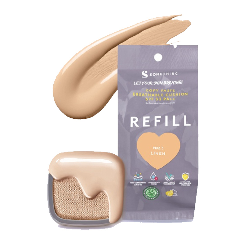 Somethinc Copy Paste Breathable Mesh Cushion SPF 33 PA++ Refill Linen 15gr | Gogobli