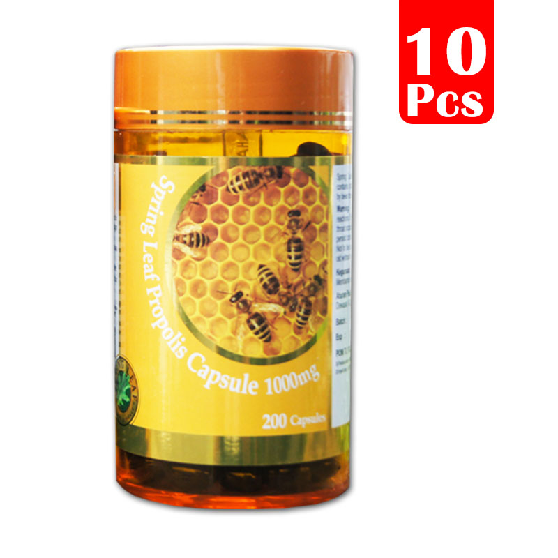 Spring Leaf Propolis 1000mg 200 Kapsul (PAKET ISI 10 BOTOL) | Gogobli