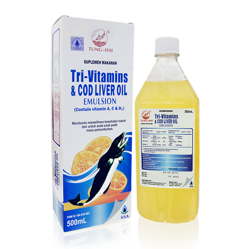 Tung Hai Tri-Vitamins And Cod Liver Oil Emulsion 500ml | Gogobli