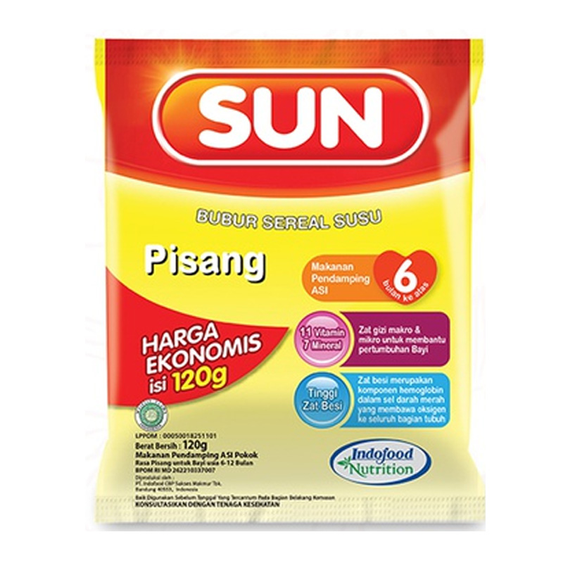 Sun Bubur Sereal Susu Pisang Ekonomis 120gr | Gogobli