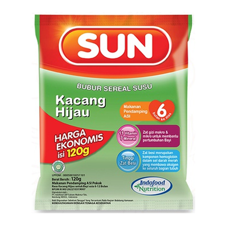 Sun Bubur Sereal Susu Kacang Hijau Ekonomis 120gr | Gogobli