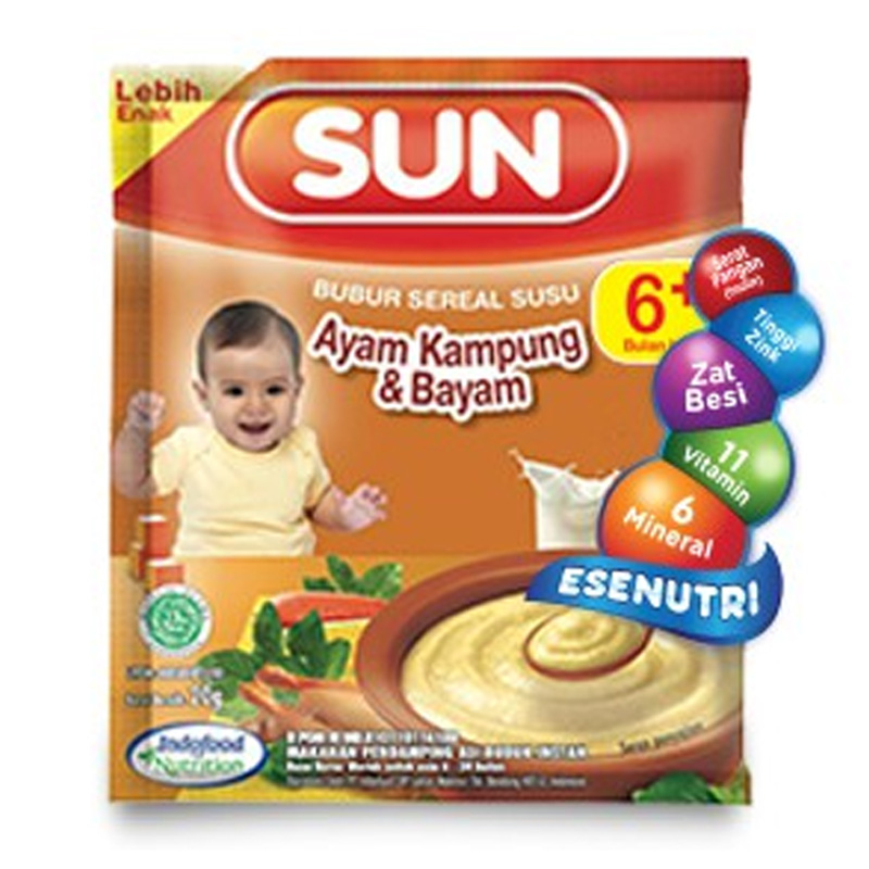 Sun Bubur Sereal Susu Ayam Kampung Dan Bayam Sachet | Gogobli