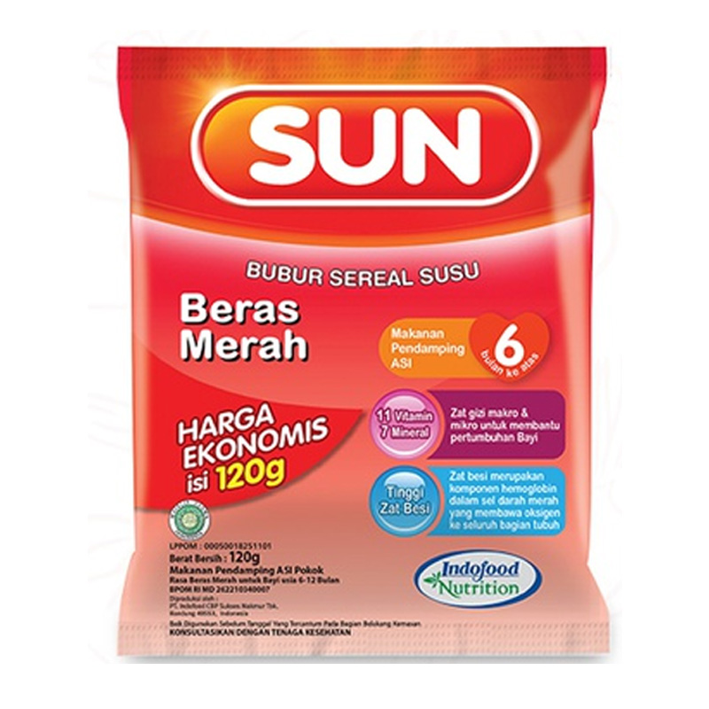 Sun Bubur Sereal Susu Beras Merah Ekonomis 120gr | Gogobli