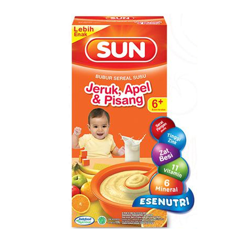 Sun Bubur Sereal Susu Jeruk Apel Pisang 120gr | Gogobli