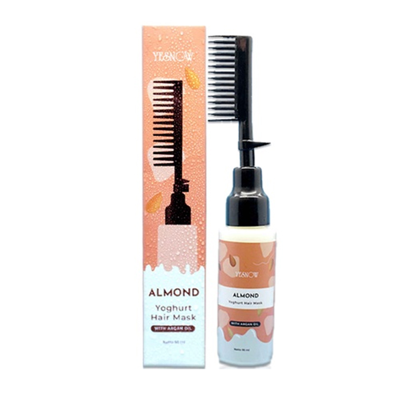 Yesnow Hair Mask Almond Botol Sisir 100gr | Gogobli