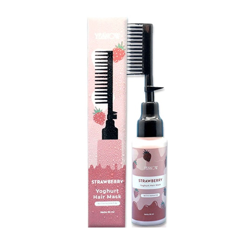 Yesnow Hair Mask Strawberry Botol Sisir 100gr | Gogobli