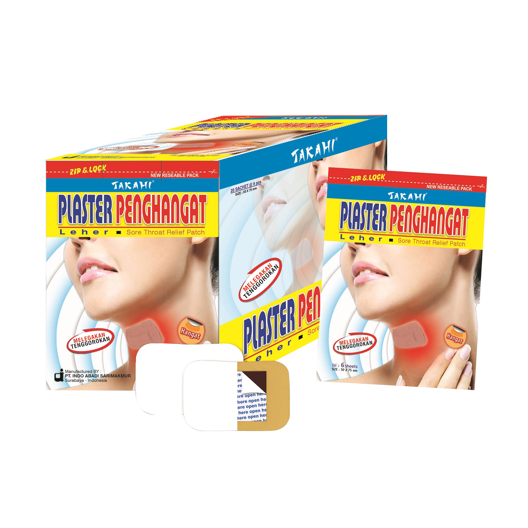 Takahi Plaster Penghangat Leher Box (12 Sachet @ 6 Sheets) | Gogobli
