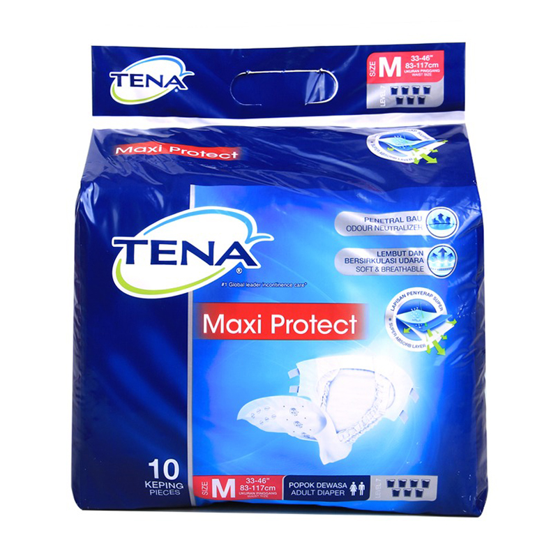 Tena Maxi Protect Popok Dewasa Size M (10s) | Gogobli