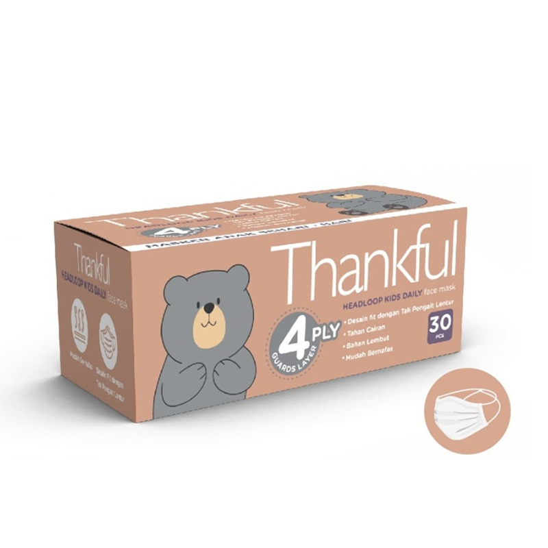 Thankful Kids 4-Ply Headloop Daily Face Mask 30s | Gogobli