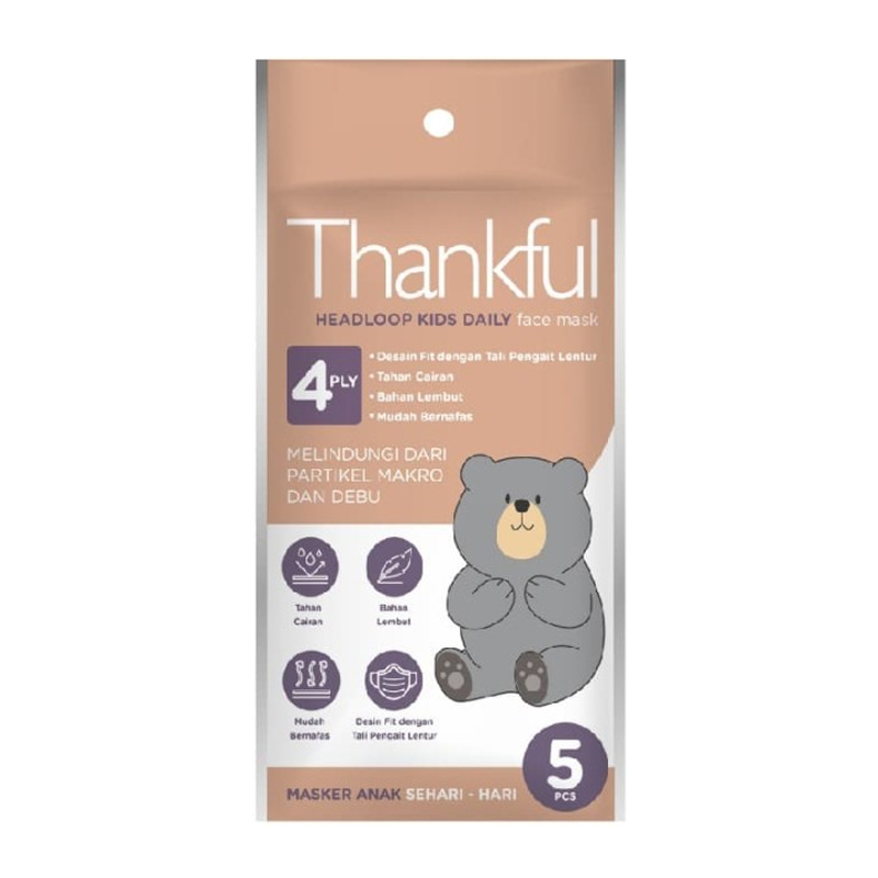 Thankful Kids 4-Ply Headloop Daily Face Mask 5s | Gogobli
