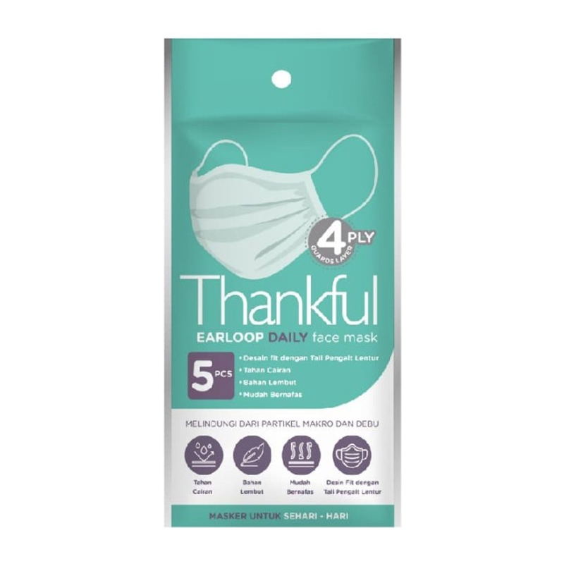 Thankful 4-Ply Earloop Daily Face Mask 5s | Gogobli