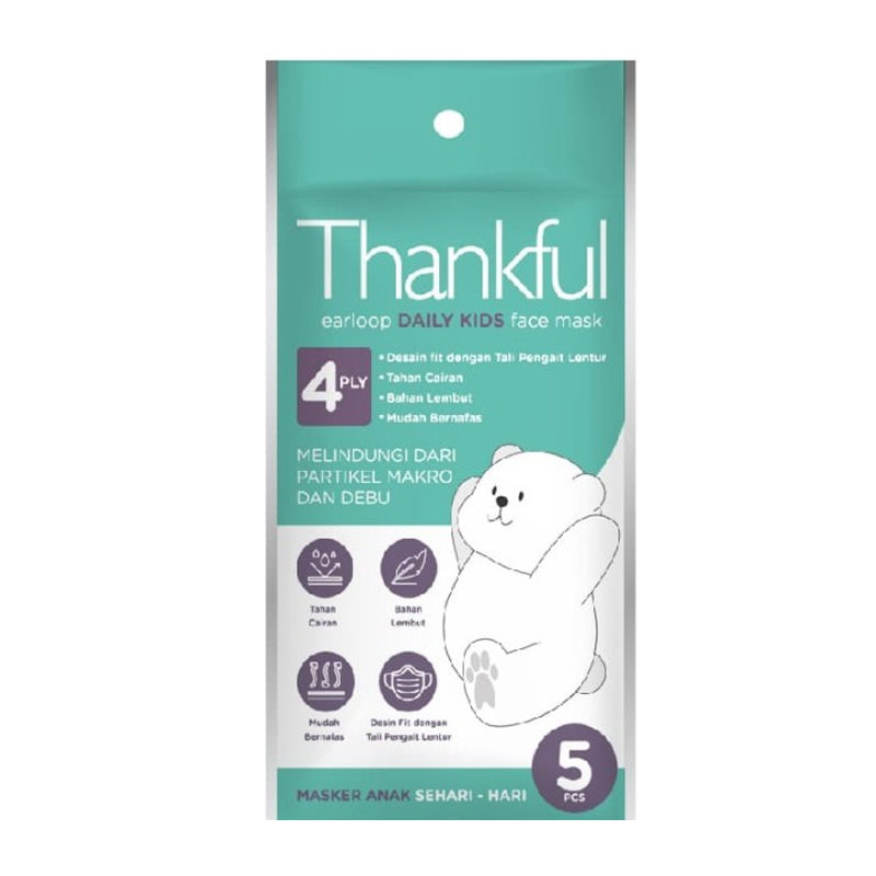 Thankful Kids 4-Ply Earloop Daily Face Mask 5s | Gogobli