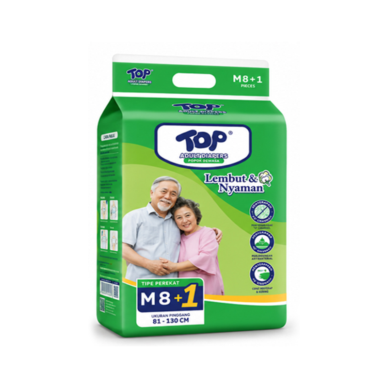 Top Adult Diapers Size M (8+1 Pcs) | Gogobli