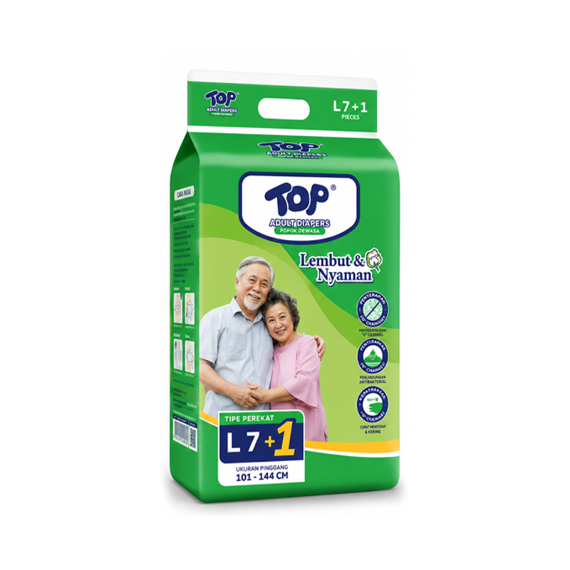 Top Adult Diapers Size L (7+1 Pcs) | Gogobli