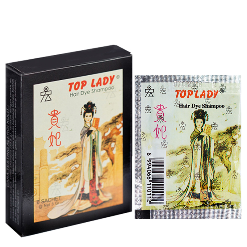 Top Lady Princess Hair Dye Shampoo Pack (6 Sachet @3gr) | Gogobli