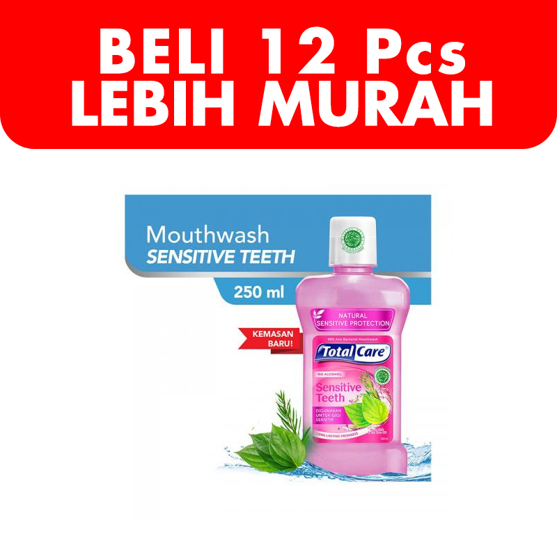 Total Care Mouthwash Sensitive Teeth Protection 250ml (BELI 12pcs LEBIH MURAH) | Gogobli