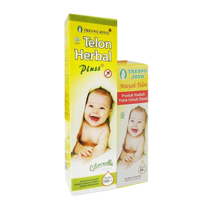 Tresno Joyo Minyak Telon Herbal Plus Citronella 100ml FREE Tresno Joyo Minyak Telon 30ml | Gogobli
