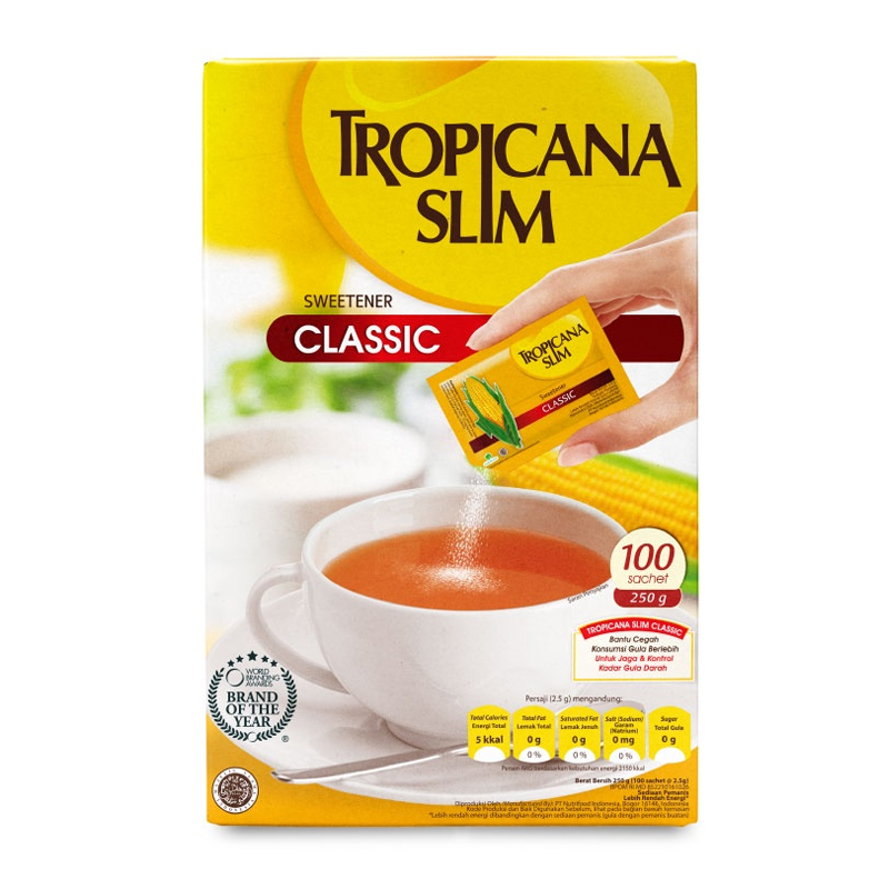 Tropicana Slim Sweetener Classic Sachet (100s @2.5gr) | Gogobli