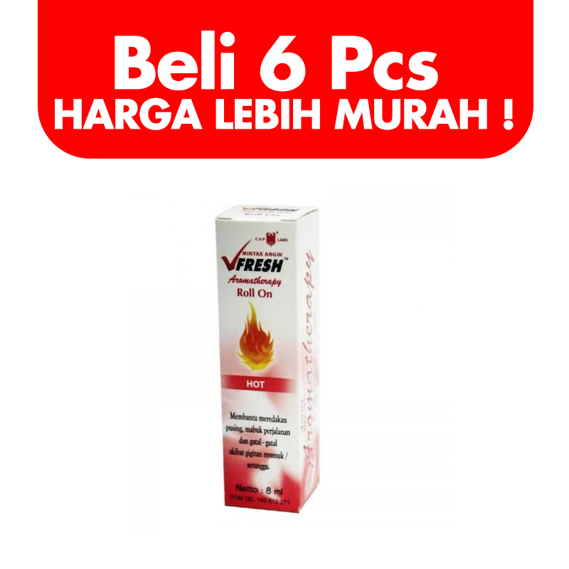 V Fresh Minyak Angin Hot 8ml (BELI 6pcs LEBIH MURAH) | Gogobli