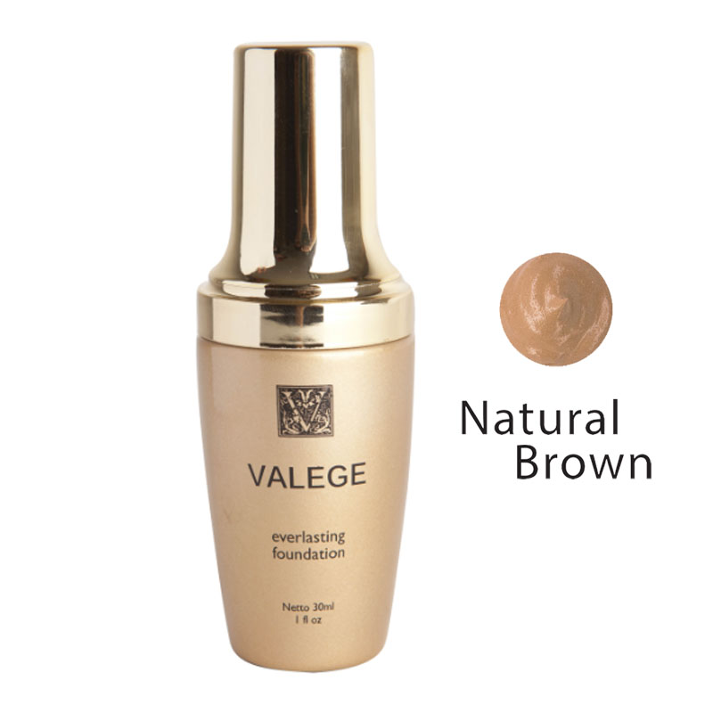 Valege 3 In 1 Everlasting Foundation Natural Brown 30ml | Gogobli