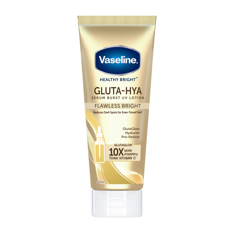 Vaseline Gluta-Hya Serum Burst UV Lotion Flawless Bright 200ml | Gogobli