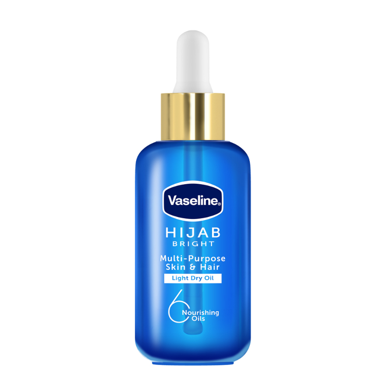 Vaseline Hijab Bright Multi Purpose Skin & Hair Light Dry Oil 85ml | Gogobli