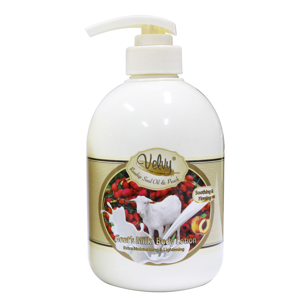 Velvy Goats Milk Body Lotion Extra Moist Rose Hip And Lightening 600ml | Gogobli