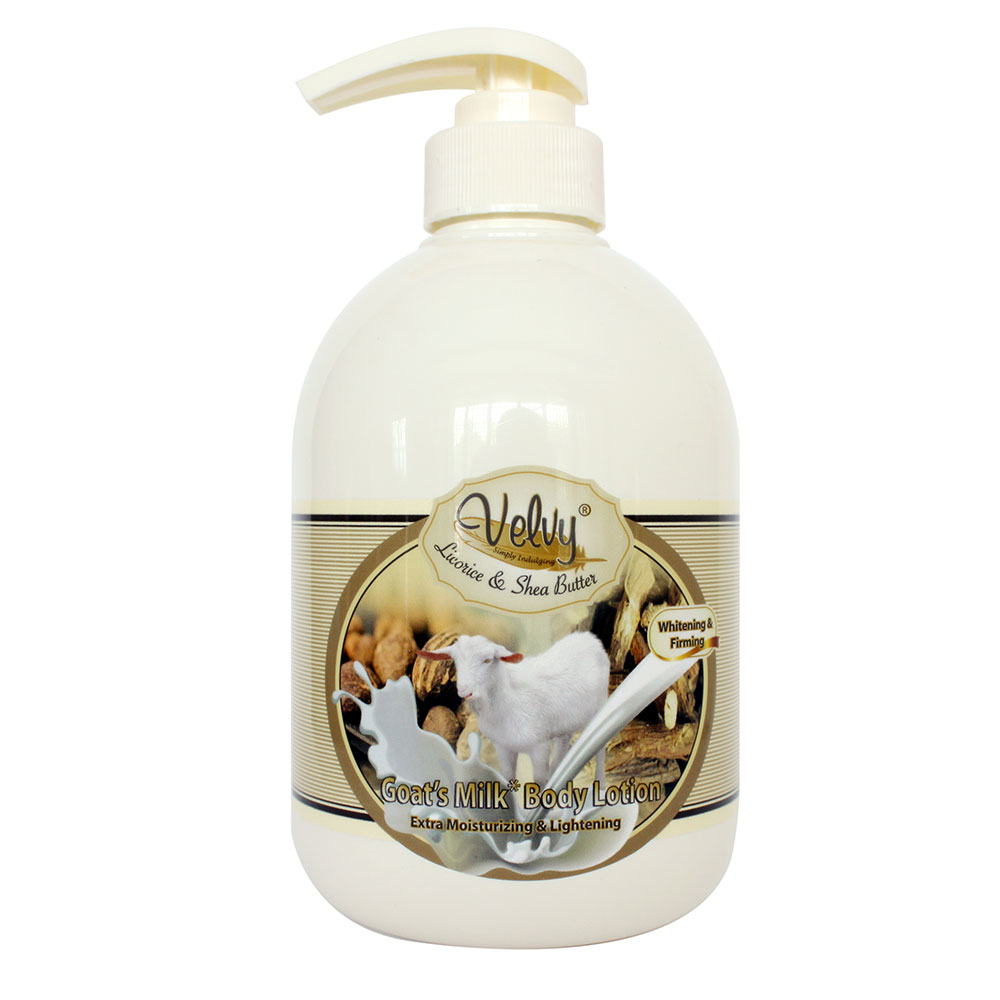 Velvy Goats Milk Body Lotion Extra Moist Licorice And Shea Butter 600ml | Gogobli