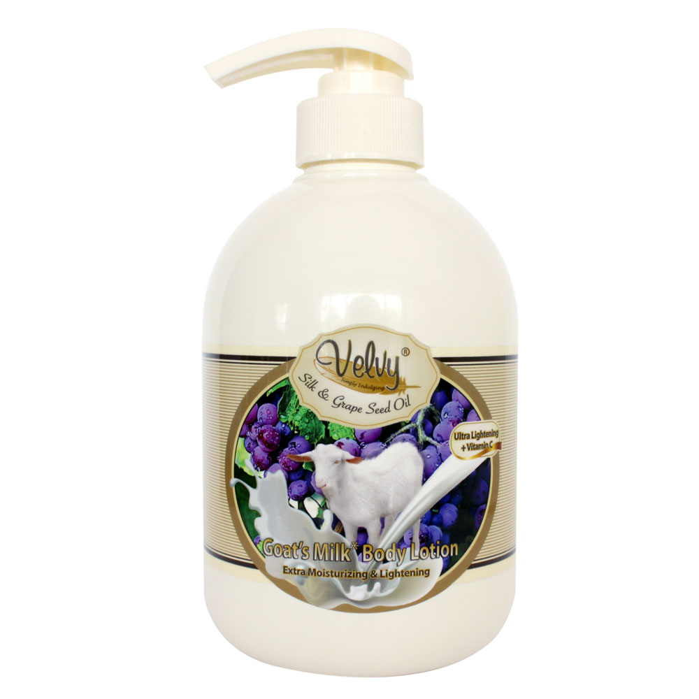 Velvy Goats Milk Body Lotion Extra Moist Silk And Grape Seed Oil 600ml | Gogobli