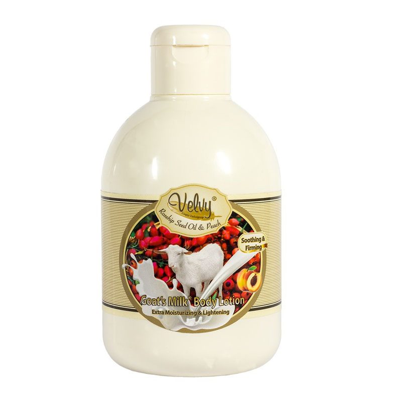 Velvy Goats Milk Body Lotion Extra Moist Rose Hip And Lightening 300ml | Gogobli