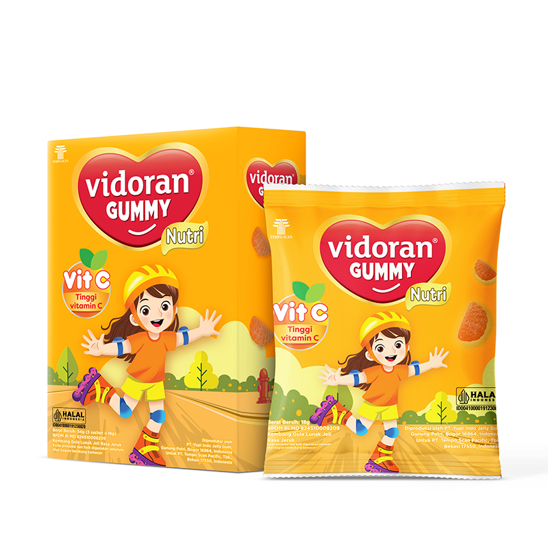 Vidoran Gummy Vitamin C 54gr (3 Sachet @ 18gr) | Gogobli