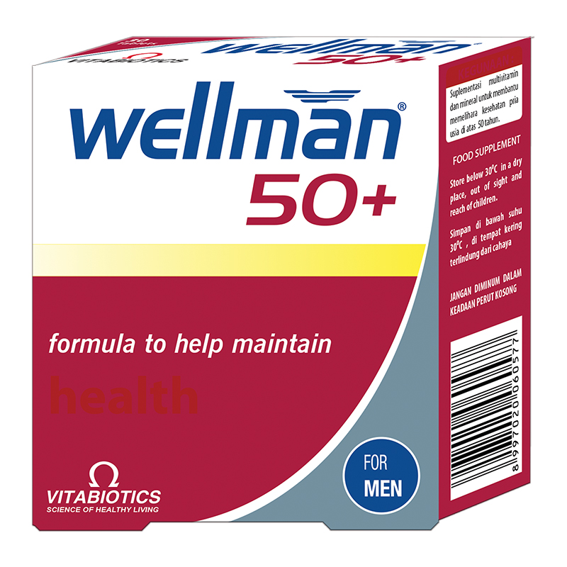 Vitabiotics Wellman 50+ (5 Strip @ 6 Tablet Salut Selaput) | Gogobli