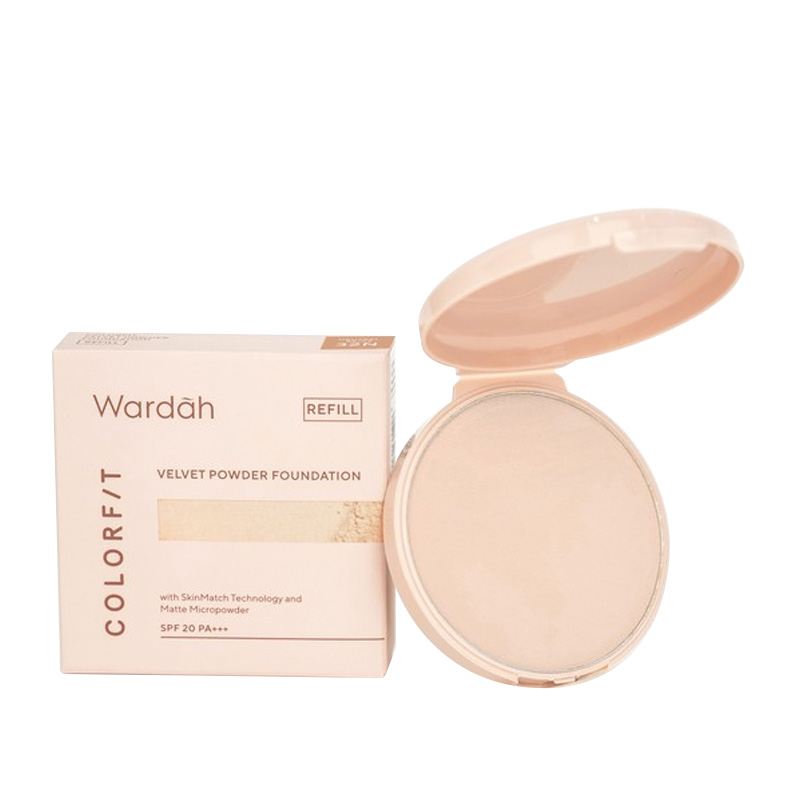 Wardah Colorfit Velvet Powder Foundation Refill 32N Neutral Beige 11gr | Gogobli