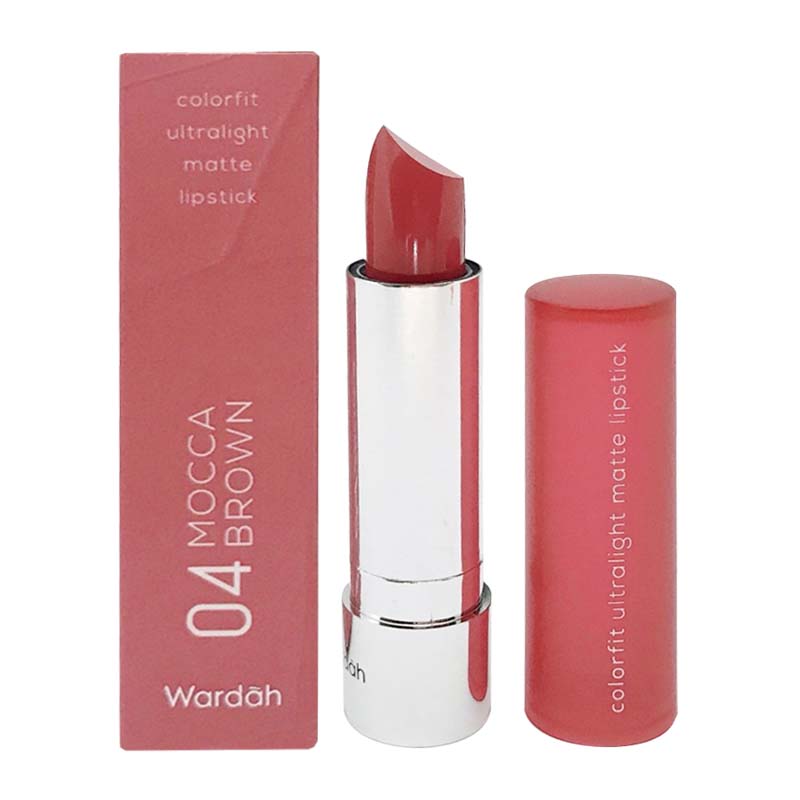 Wardah Colorfit Ultralight Matte Lipstick 04 Mocca Brown 3.6gr | Gogobli