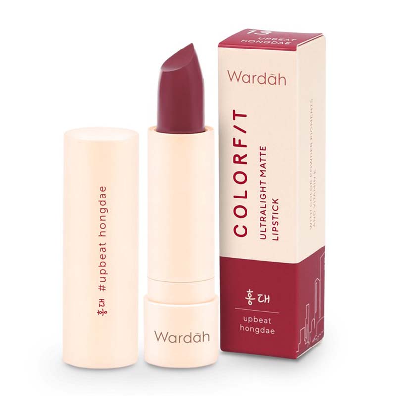 Wardah Colorfit Ultralight Matte Lipstick 13 Upbeat Hongdae 3.6gr | Gogobli