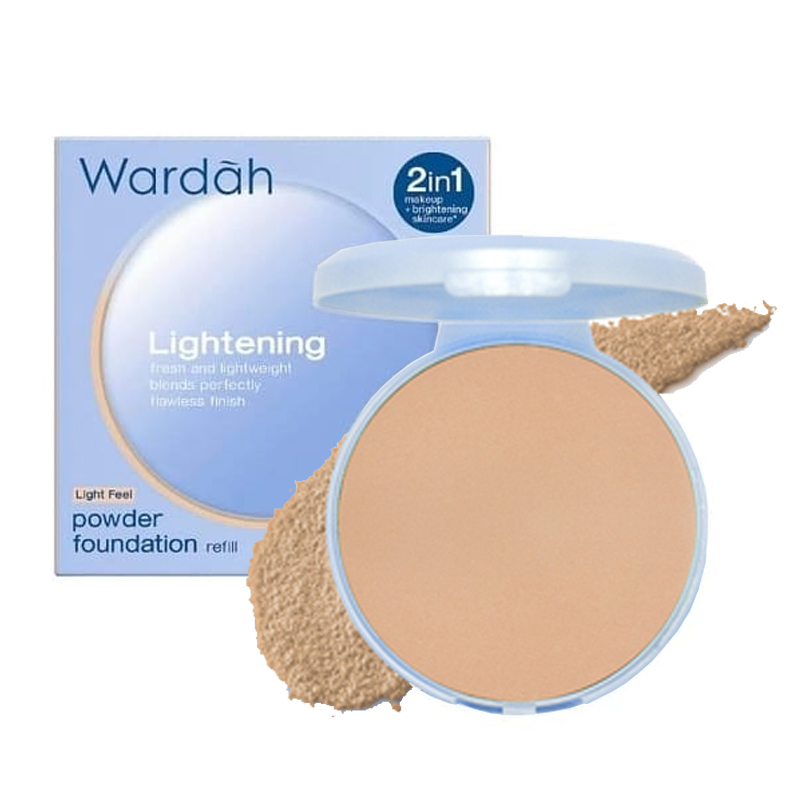 Wardah Refill Lightening Powder Foundation Light Feel 01 Golden Sand 12gr | Gogobli