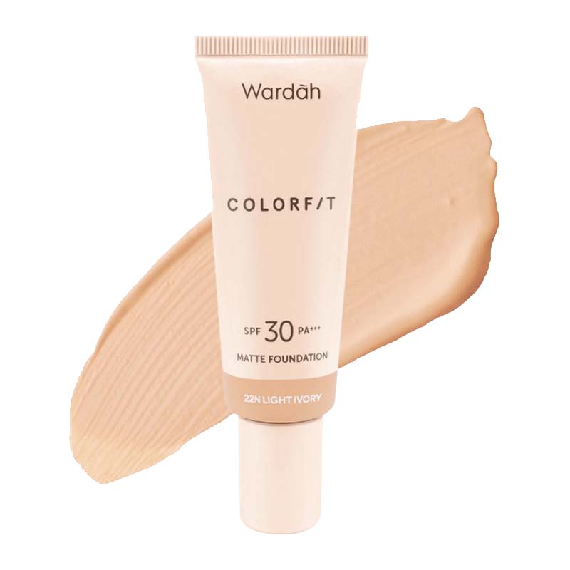 Wardah Colorfit Matte Foundation 22N Light Ivory 25ml (ED: Sep 25) | Gogobli