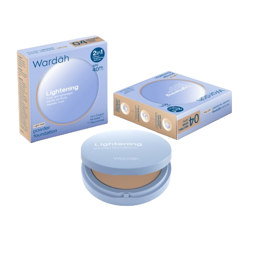 Wardah Lightening Powder Foundation Light Feel 04 Neutral Sand (42N) 12gr | Gogobli