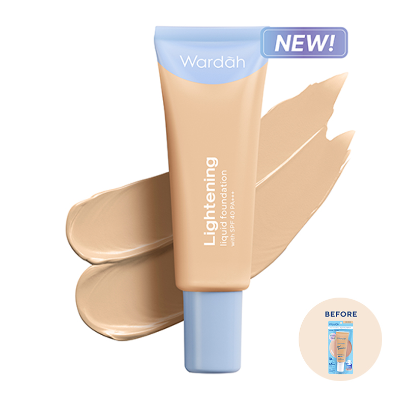 Wardah Lightening Liquid Foundation 02 Neutral Beige (32N) 25ml | Gogobli