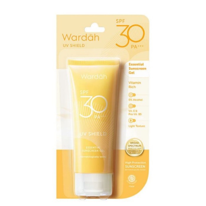 Wardah UV Shield SPF 30 PA+++ Essential Sunscreen Gel 40ml | Gogobli
