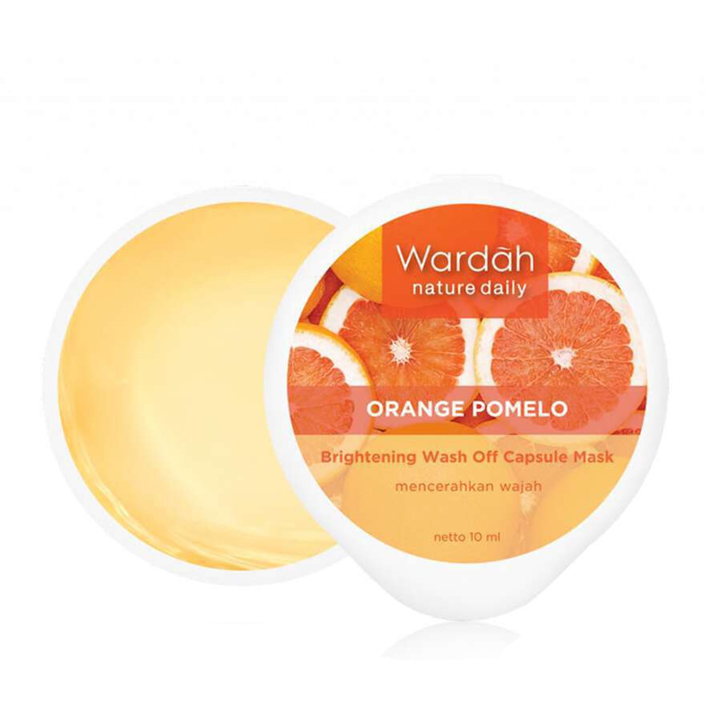 Wardah Nature Daily Orange Pomelo Brightening Wash Off Capsule Mask 10ml | Gogobli