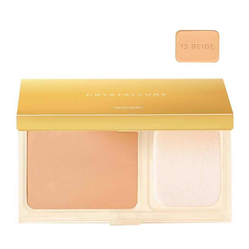 Wardah Crystallure Precious Luminizing Silk Powder Foundation 13 Beige 12gr | Gogobli