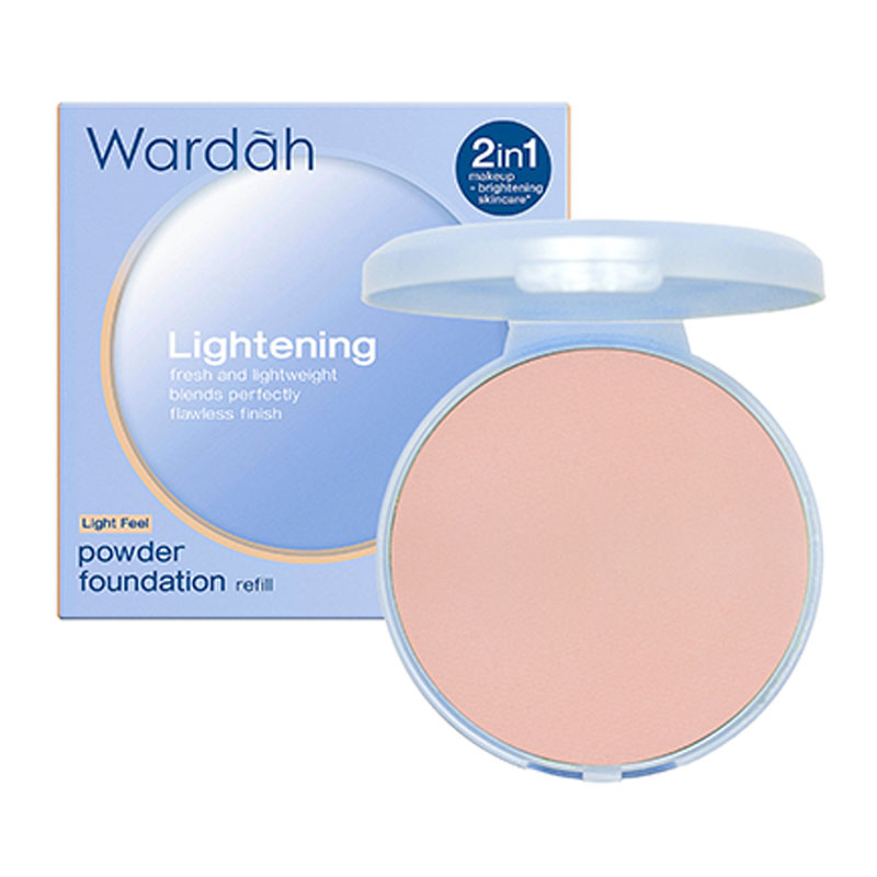 Wardah Refill Lightening Powder Foundation Light Feel 03 Pink Fair 12gr | Gogobli
