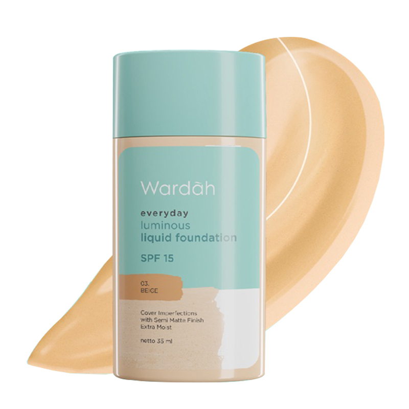 Wardah Everyday Luminous Liquid Foundation 03 Beige 35ml | Gogobli