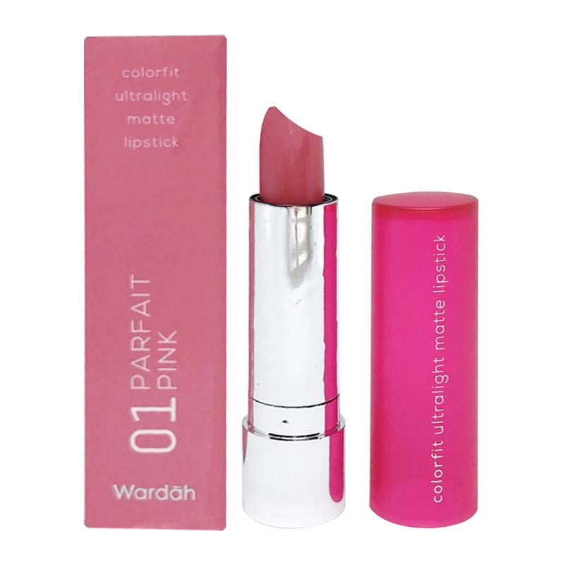 Wardah Colorfit Ultralight Matte Lipstick 01 Parfait Pink 3.6gr | Gogobli