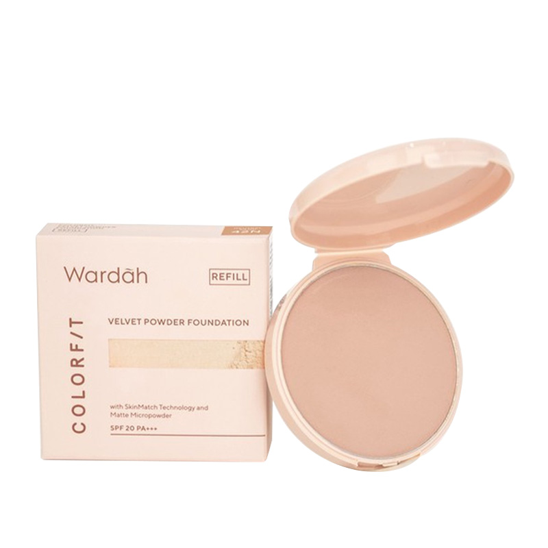 Wardah Colorfit Velvet Powder Foundation Refill 42N Neutral Sand 11gr | Gogobli