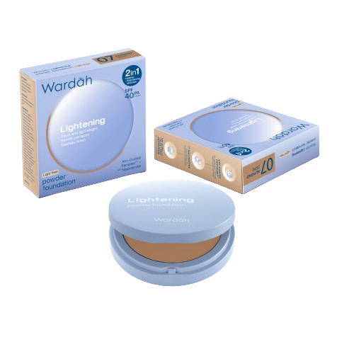 Wardah Lightening Powder Foundation Light Feel 07 Almond (52N) 12gr | Gogobli