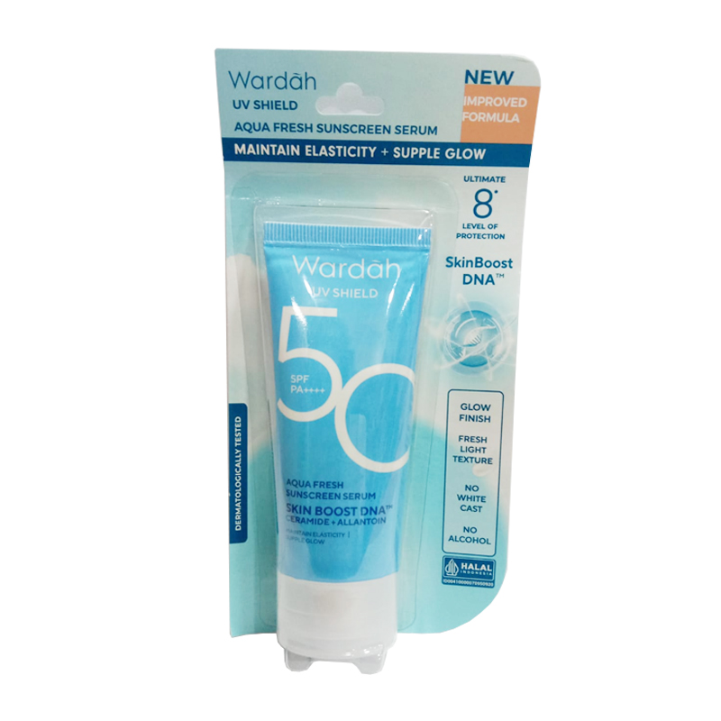 Wardah UV Shield SPF 50 PA++++ Aqua Fresh Sunscreen Serum 30ml | Gogobli