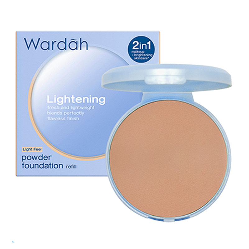 Wardah Refill Lightening Powder Foundation Light Feel 04 Neutral Sand 12gr | Gogobli