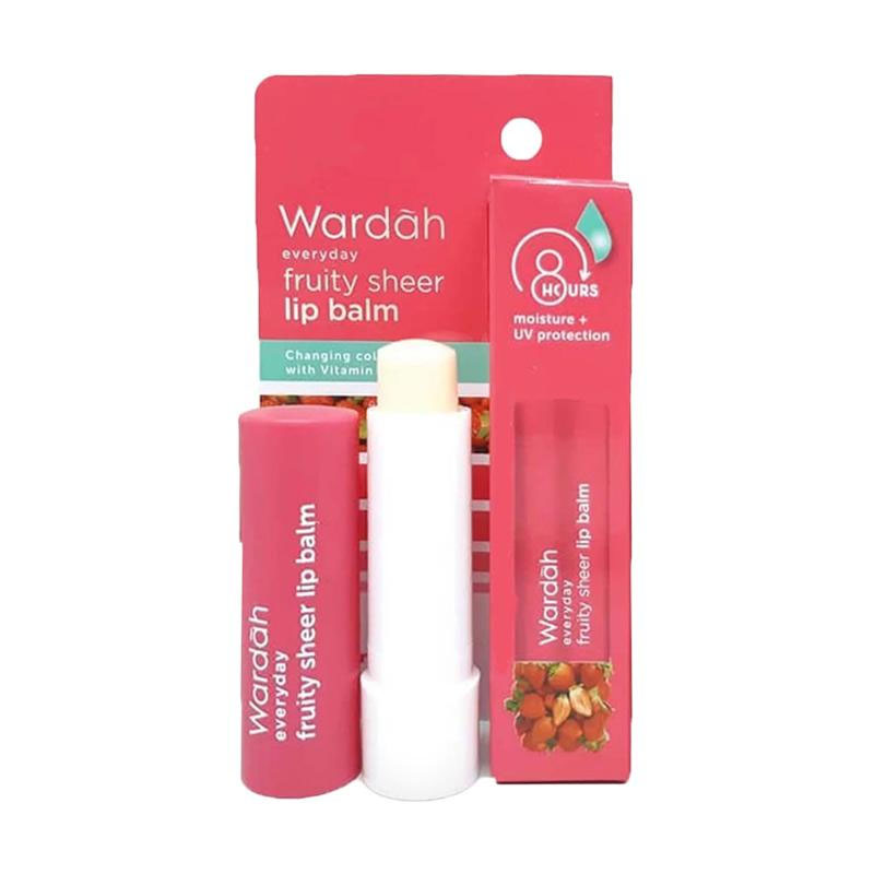 Wardah Everyday Fruity Sheer Lip Balm Strawberry 4gr | Gogobli